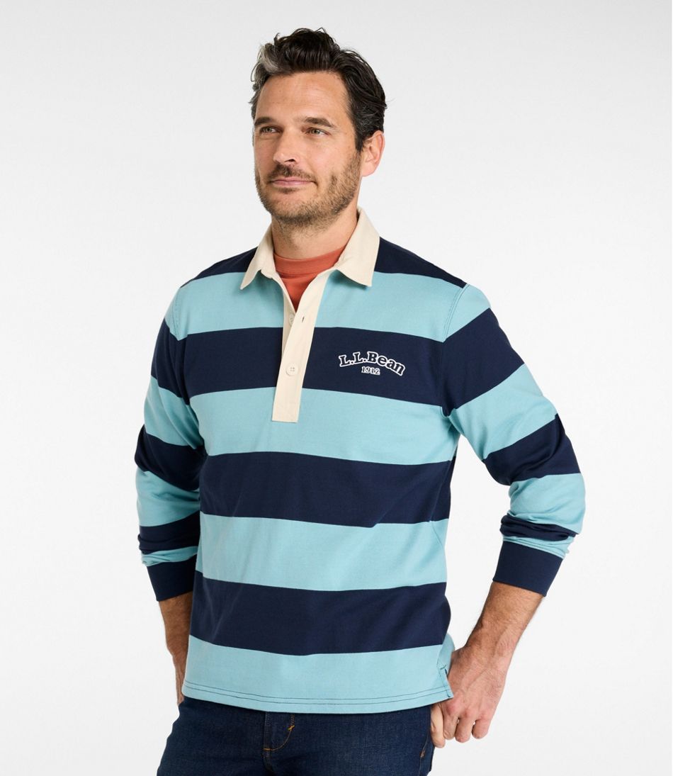 L.L.Bean Men's Bean's Vintage Soft Rugby, Stripe Embroidered CLOTHING