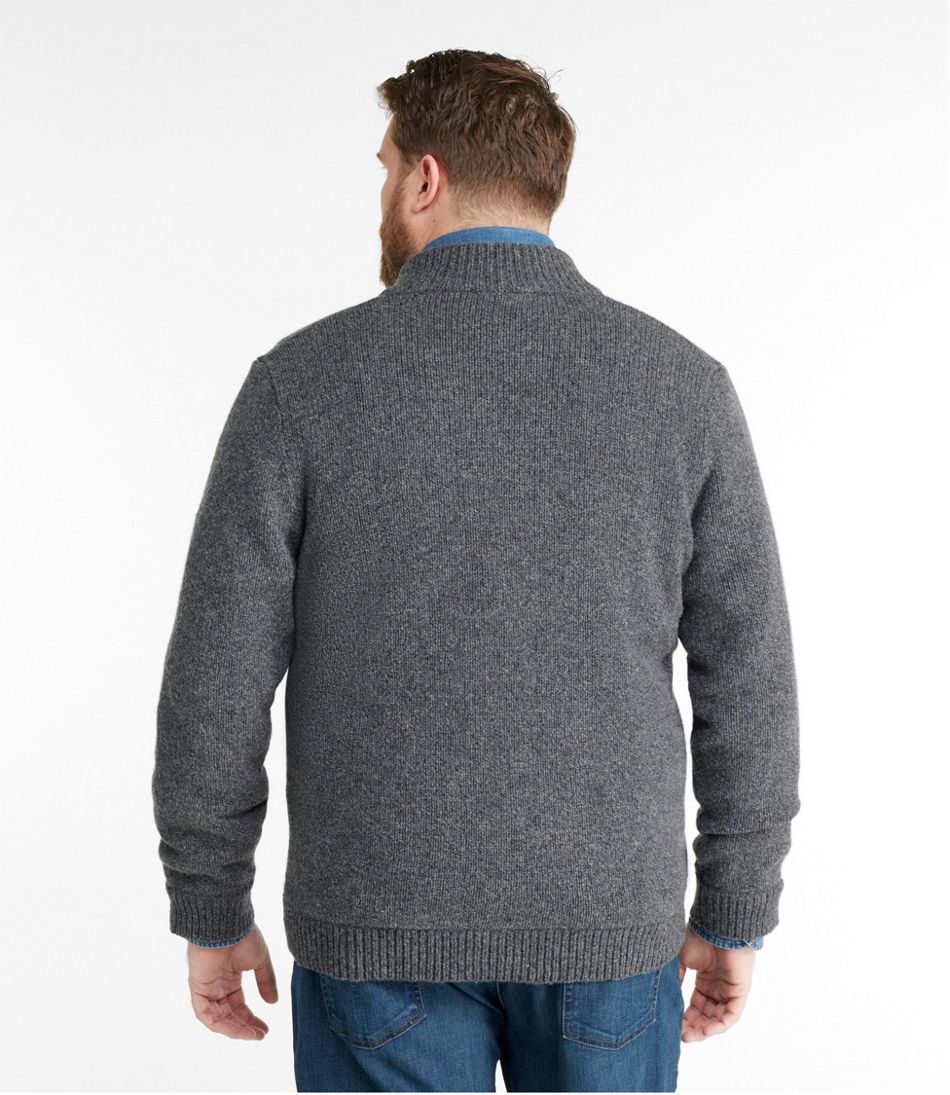 L.L.Bean Men's Classic Ragg Wool Sweater, Full-Zip Flannel-Lined CLOTHING