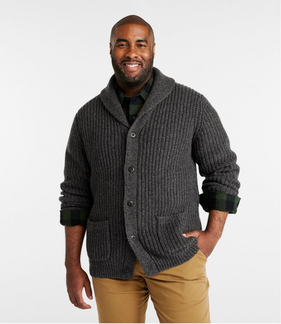L.L.Bean Men's Classic Ragg Wool Sweater, Cardigan CLOTHING
