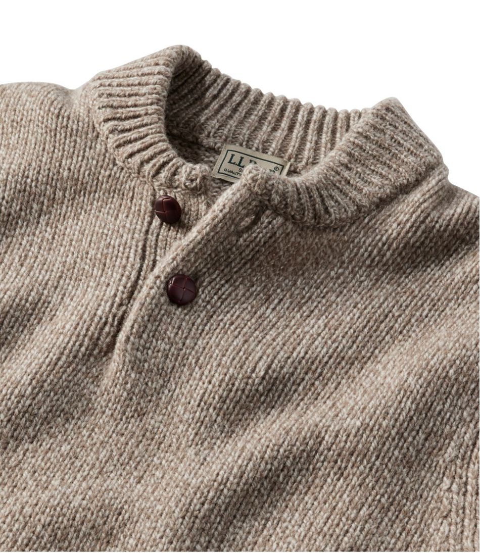L.L.Bean Men's Classic Ragg Wool Sweater, Henley CLOTHING