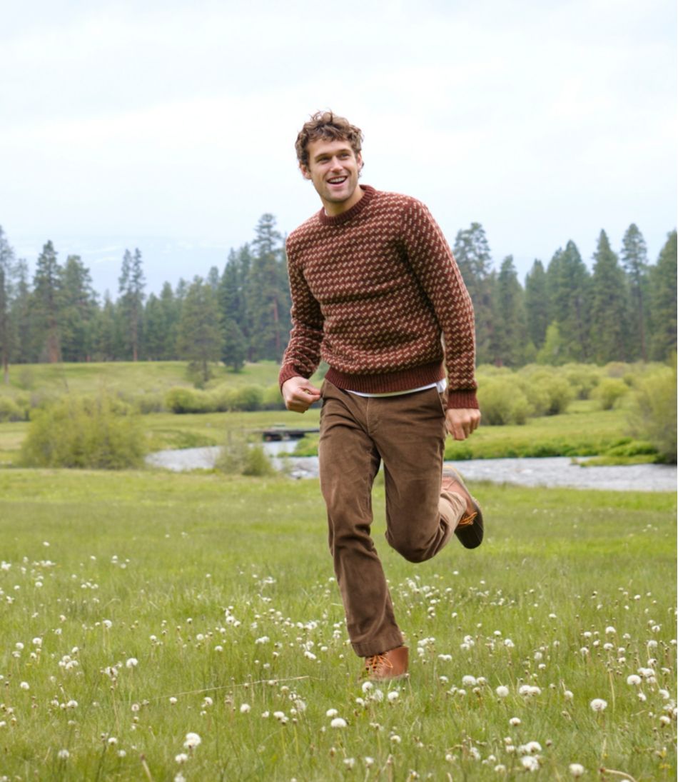 L.L.Bean Men's Bean's Classic Ragg Wool Sweater, Crewneck, Bird's-Eye CLOTHING