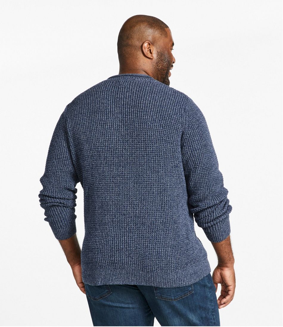 L.L.Bean Men's Organic Cotton Waffle Sweater, Rollneck Crew CLOTHING