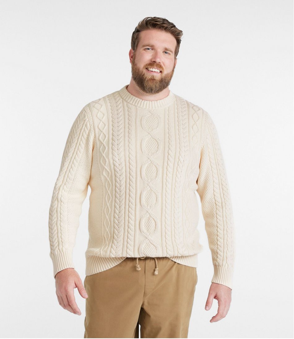 L.L.Bean Men's Bean's Heritage Soft Cotton Fisherman Sweater, Crewneck CLOTHING|SALE