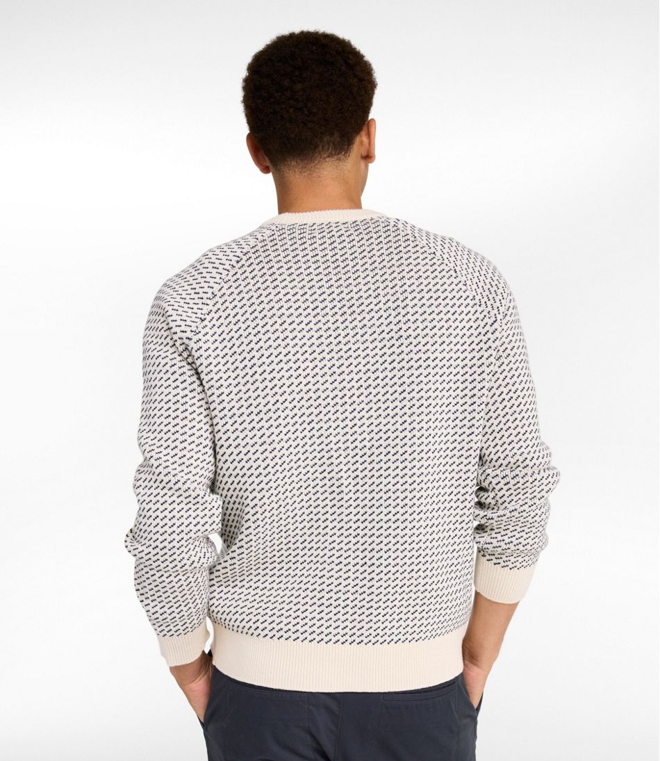 L.L.Bean Men's Wicked Soft Cotton/Cashmere Sweater, Crewneck, Pattern CLOTHING