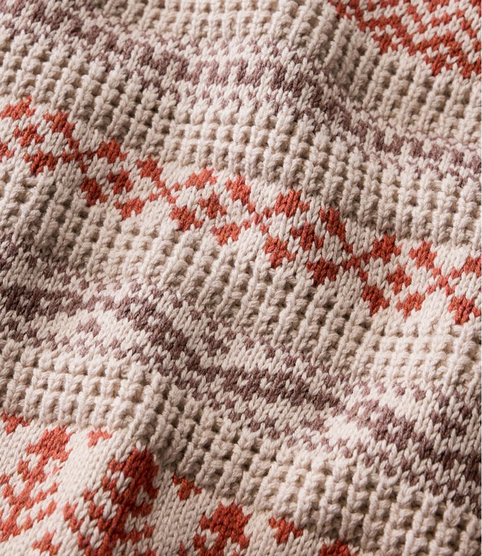 L.L.Bean Men's Organic Cotton Waffle Sweater, Crewneck, Fair Isle CLOTHING