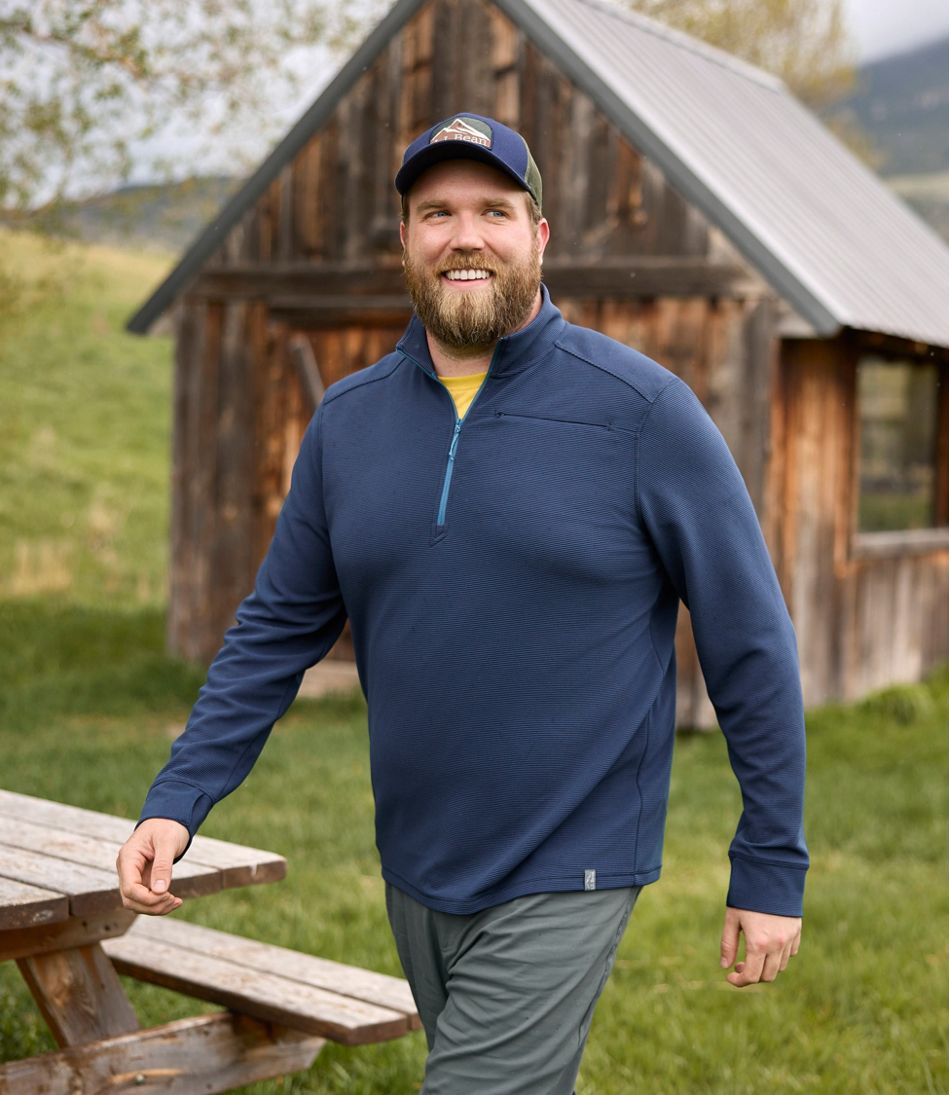 L.L.Bean Men's VentureStretch Ottoman-Rib Pullover, Quarter-Zip CLOTHING|SALE
