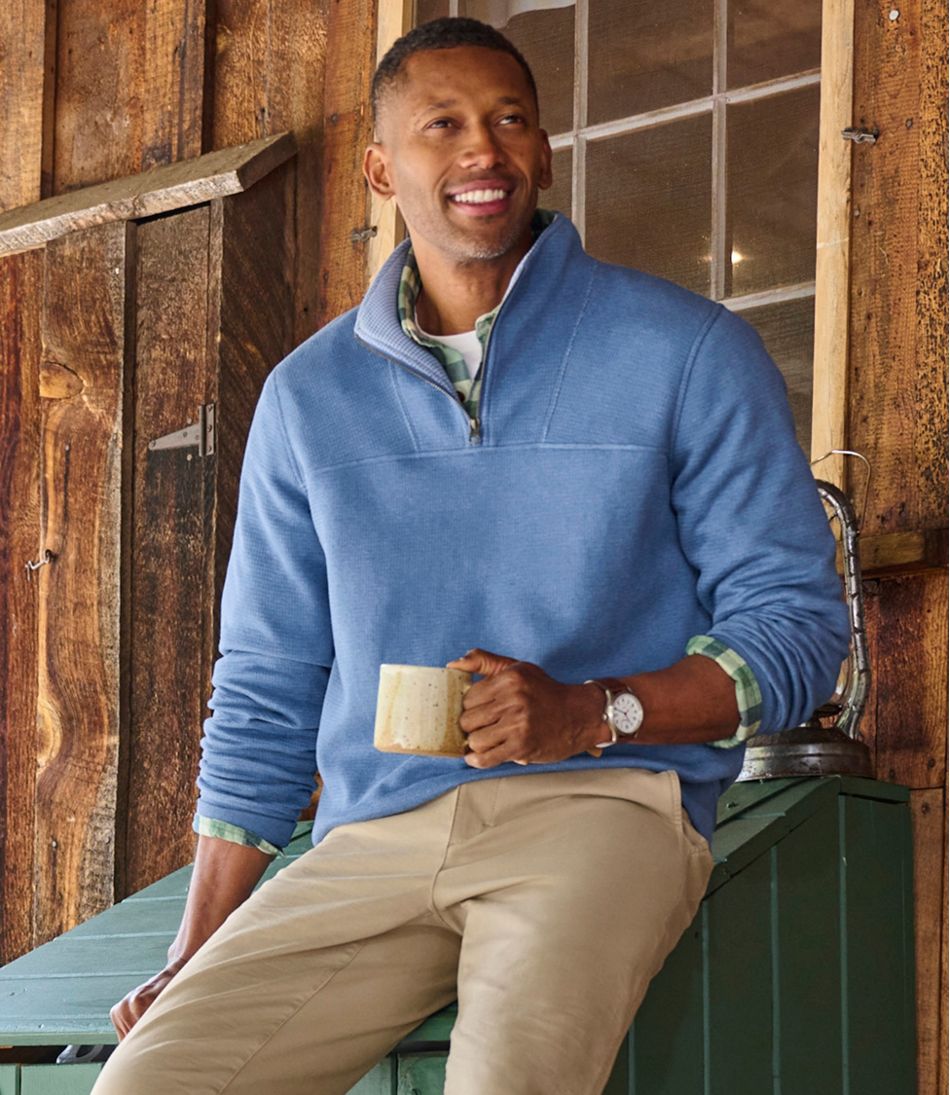 L.L.Bean Men's All Seasons Textured Sweats, Quarter-Zip CLOTHING|SALE
