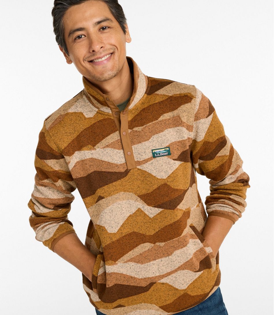 L.L.Bean Men's Sweater Fleece Pullover, Print CLOTHING|SALE
