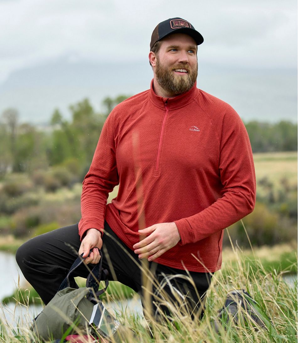 L.L.Bean Men's Adventure Grid Fleece, Quarter-Zip CLOTHING|SALE
