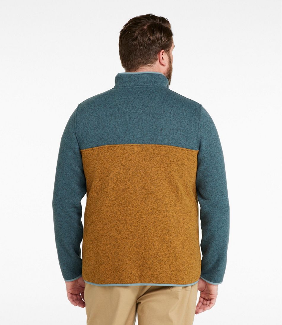 L.L.Bean Men's Sweater Fleece Pullover, Colorblock CLOTHING|SALE