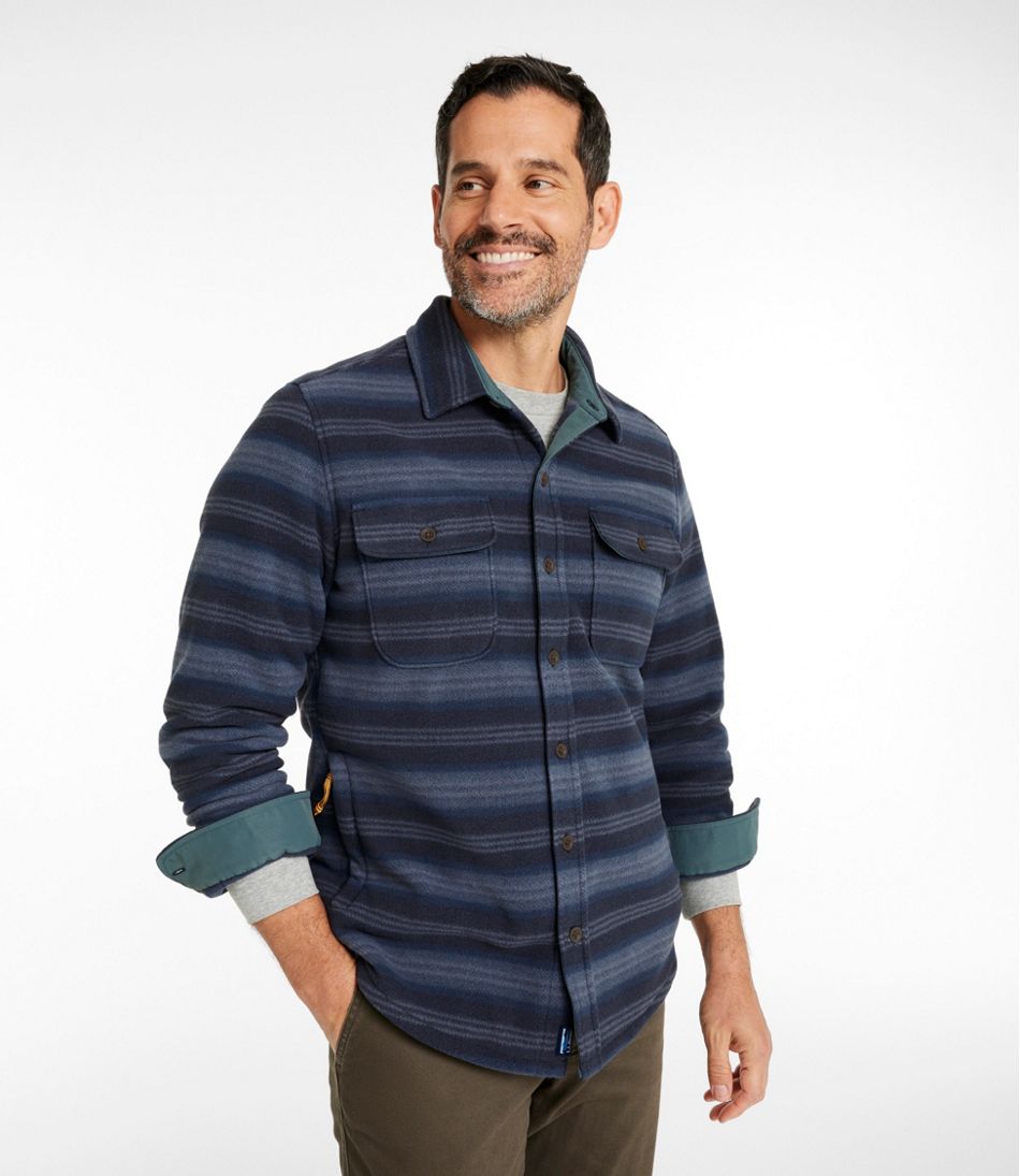 L.L.Bean Men's Bean's Mariner Fleece Shirt, Print CLOTHING