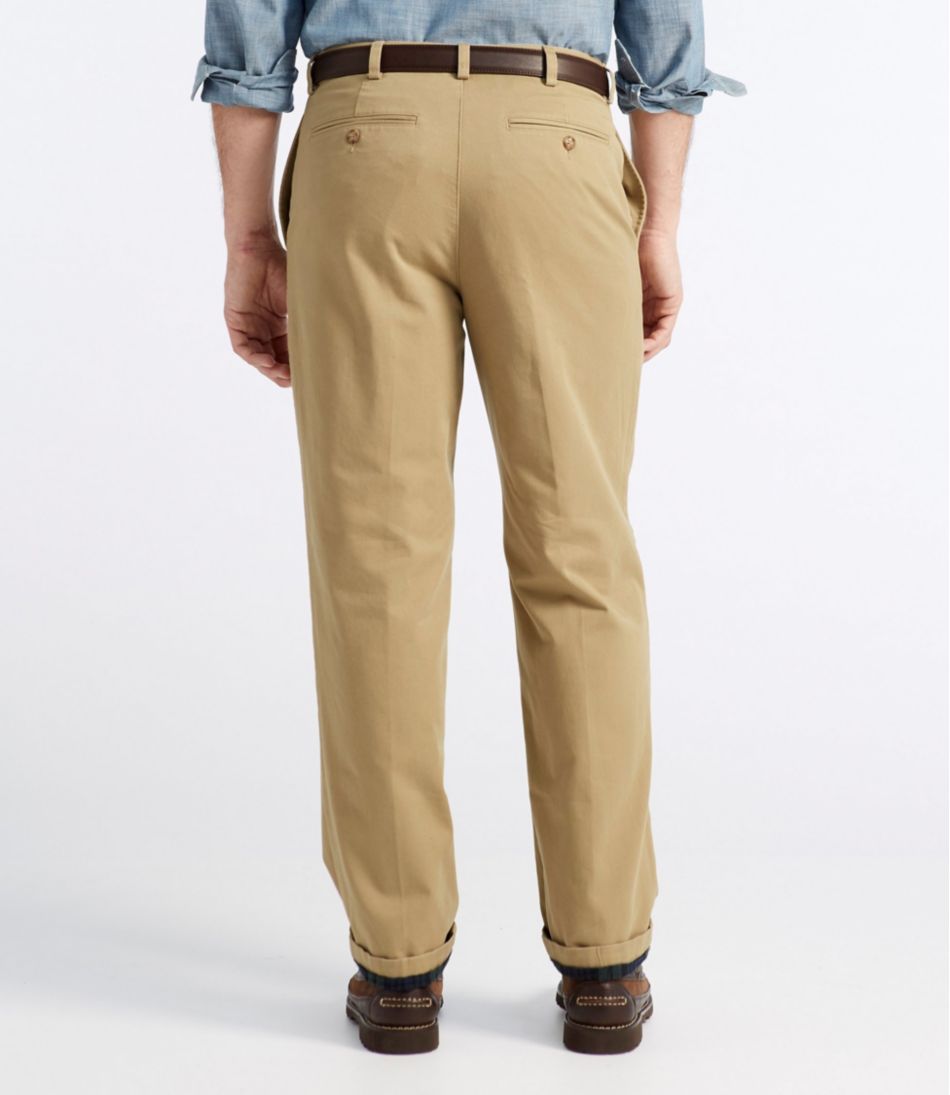L.L.Bean Men's Double L® Chinos, Natural Fit, Plain Front, Flannel-Lined CLOTHING