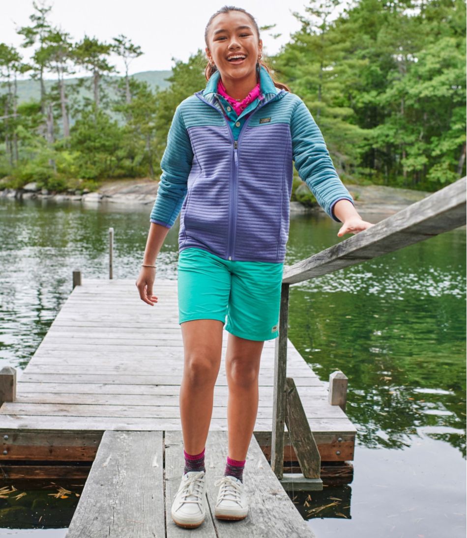 L.L.Bean Kids' Airlight Full-Zip Hoodie, Colorblock CLOTHING|OUTERWEAR|SALE