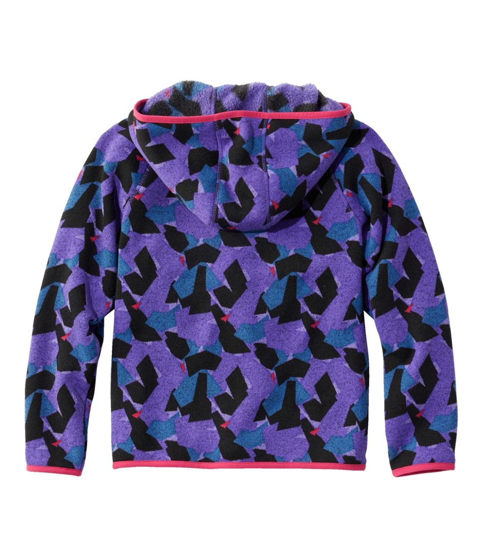 L.L.Bean Kids' Sweater Fleece, Hooded Print CLOTHING|OUTERWEAR