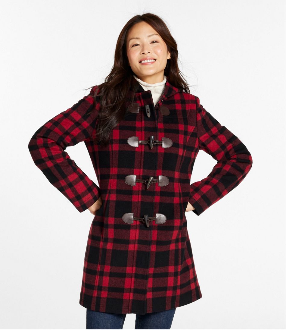 L.L.Bean Women's Classic Lambswool Duffel Coat, Pattern OUTERWEAR