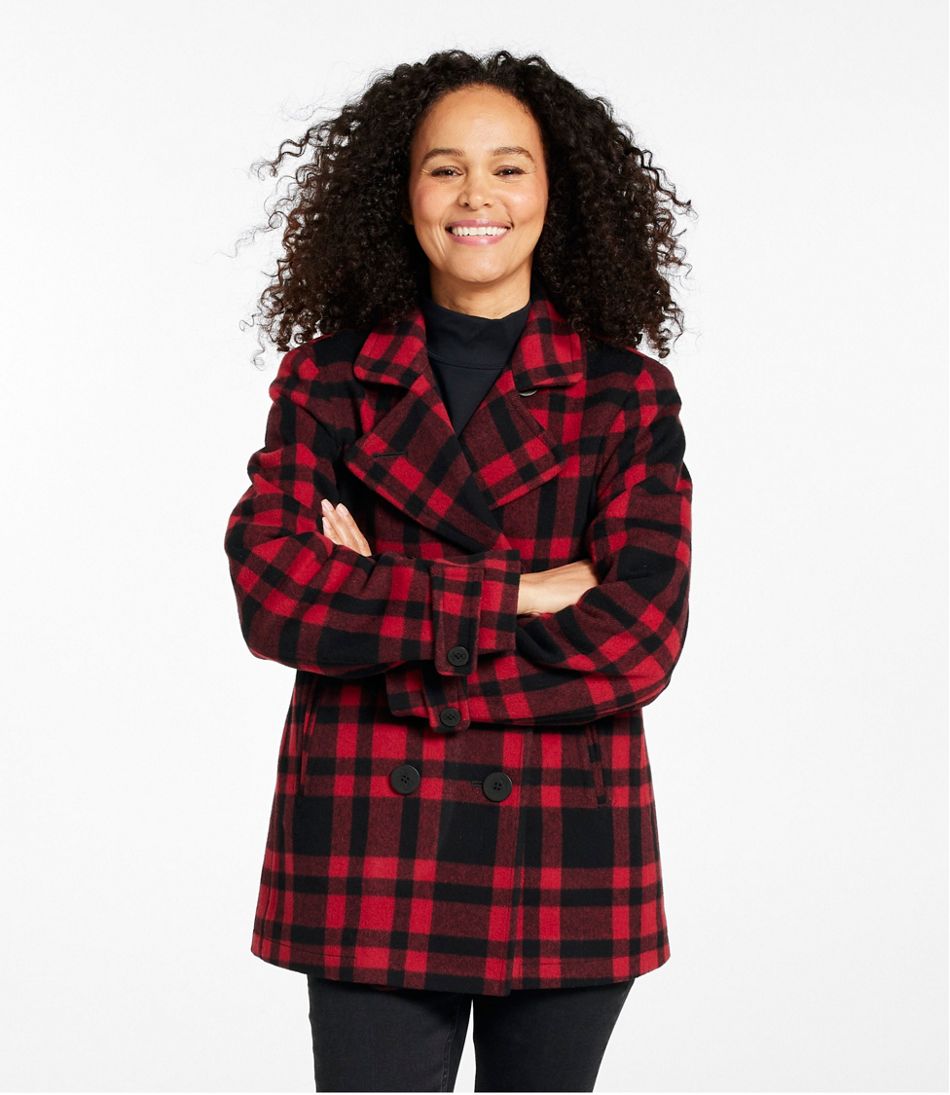 L.L.Bean Women's Classic Lambswool Peacoat, Pattern OUTERWEAR