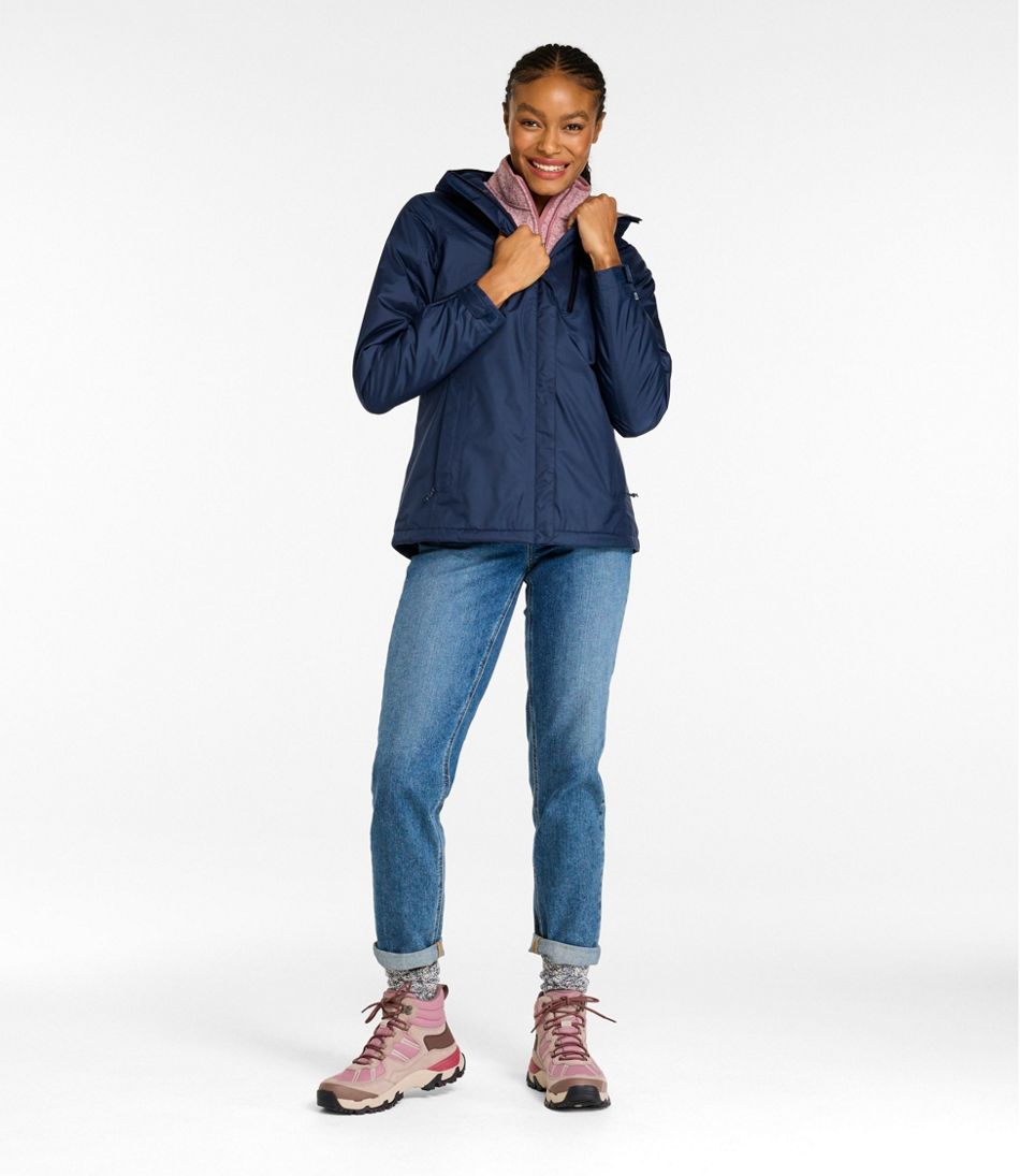 L.L.Bean Women's Trail Model Rain Jacket, Fleece-Lined OUTERWEAR