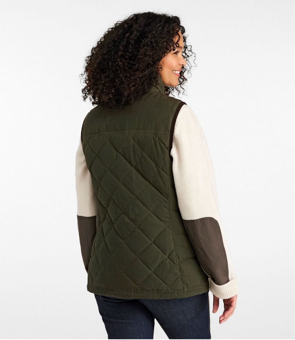 L.L.Bean Women's Upcountry Waxed Cotton Down Vest OUTERWEAR|OUTDOOR EQUIPMENT