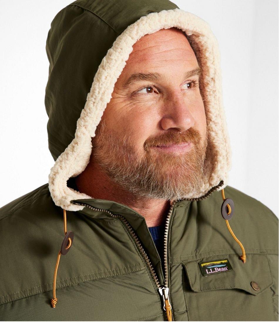 L.L.Bean Men's Mountain Classic Down Hooded Jacket, Sherpa-Lined OUTERWEAR