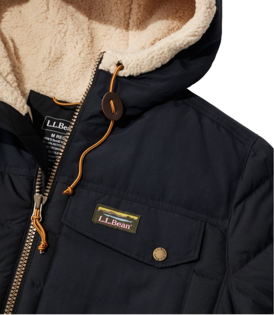 L.L.Bean Men's Mountain Classic Down Hooded Jacket, Sherpa-Lined OUTERWEAR