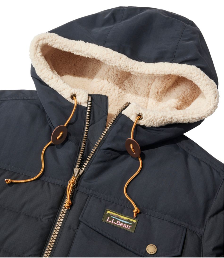 L.L.Bean Men's Mountain Classic Down Hooded Jacket, Sherpa-Lined OUTERWEAR