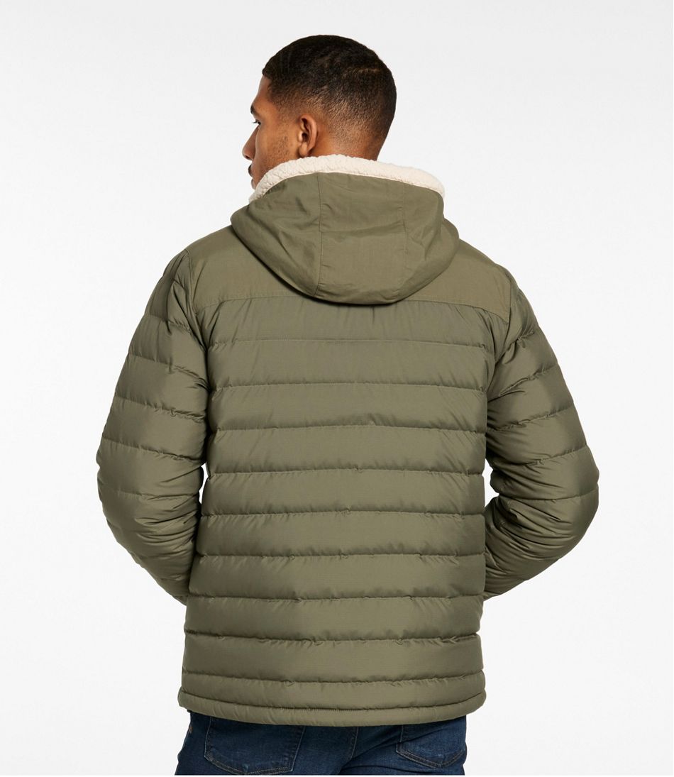 L.L.Bean Men's Mountain Classic Down Hooded Jacket, Sherpa-Lined OUTERWEAR