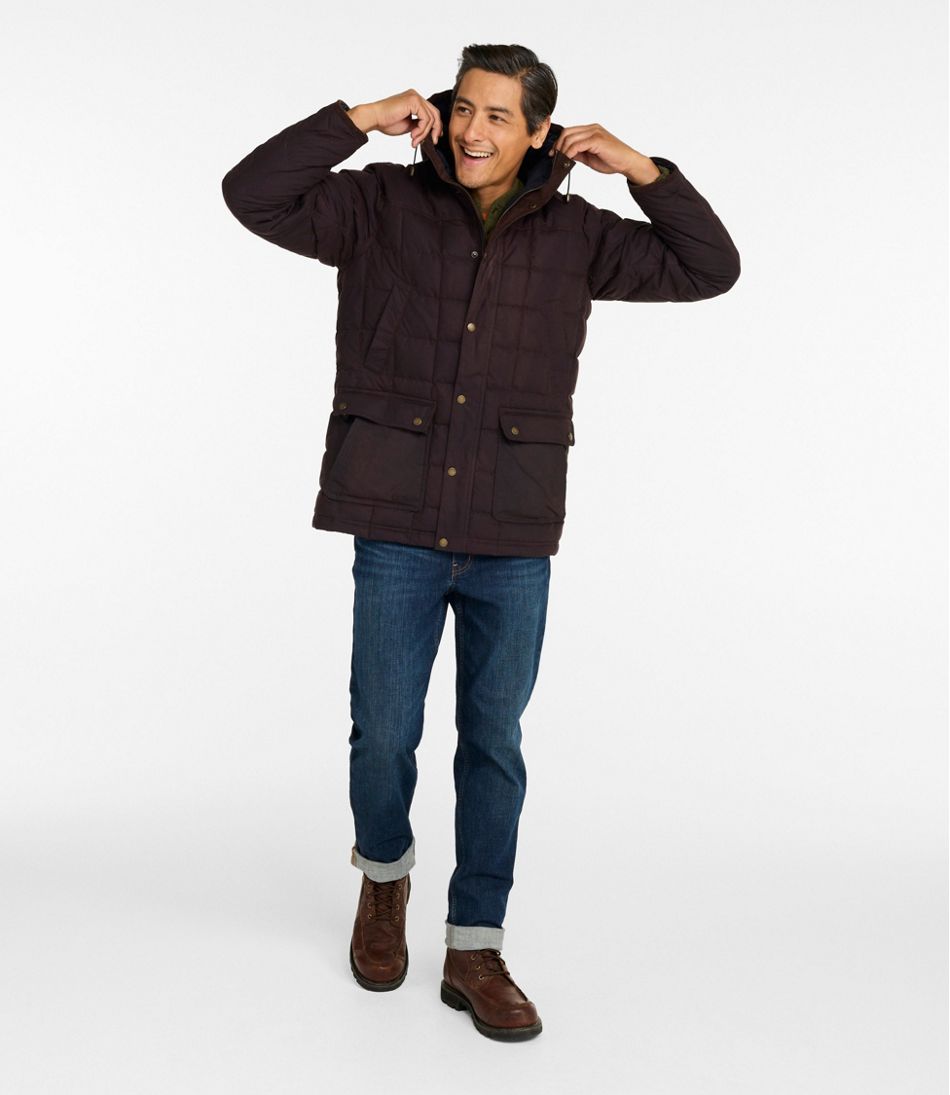 L.L.Bean Men's Upcountry Waxed Down Hooded Jacket OUTERWEAR|OUTDOOR EQUIPMENT