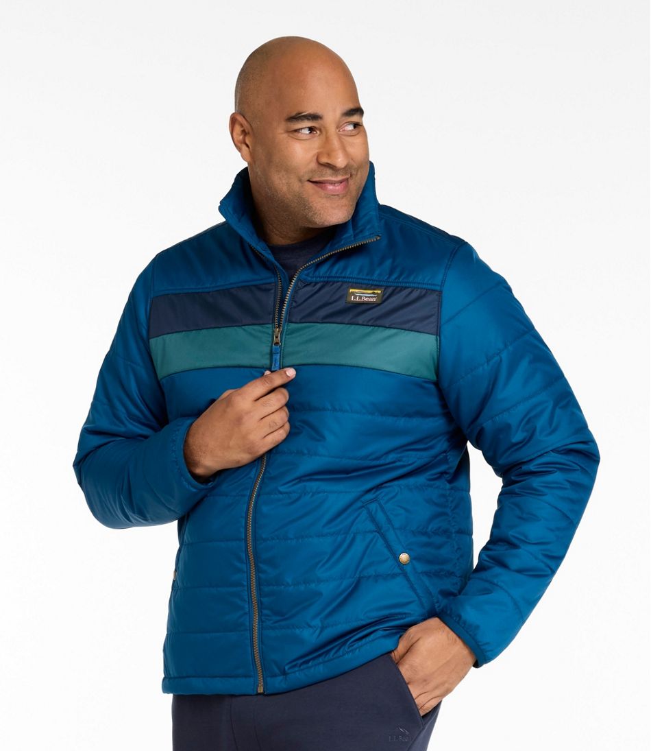 L.L.Bean Men's Mountain Classic Puffer Jacket, Colorblock OUTERWEAR|SALE
