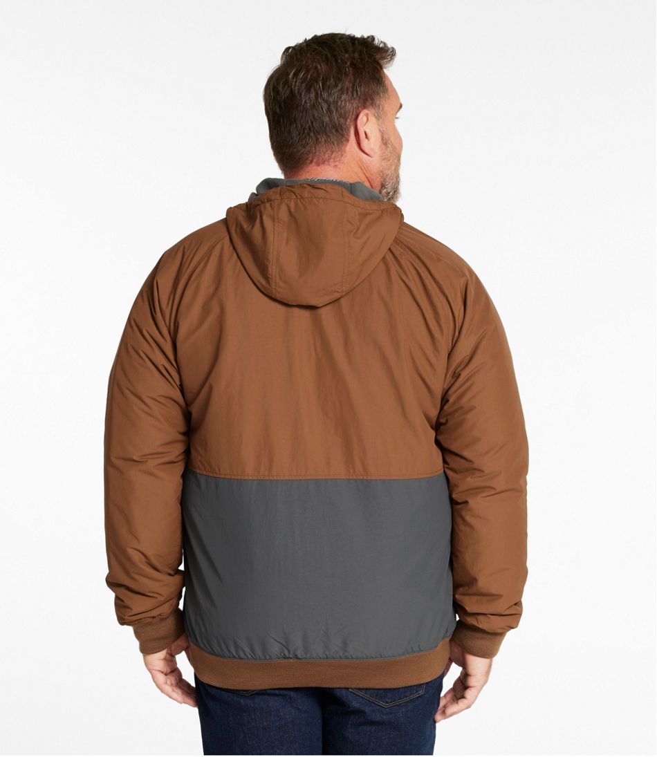 L.L.Bean Men's Insulated 3-Season Bomber Hooded Jacket, Colorblock OUTERWEAR