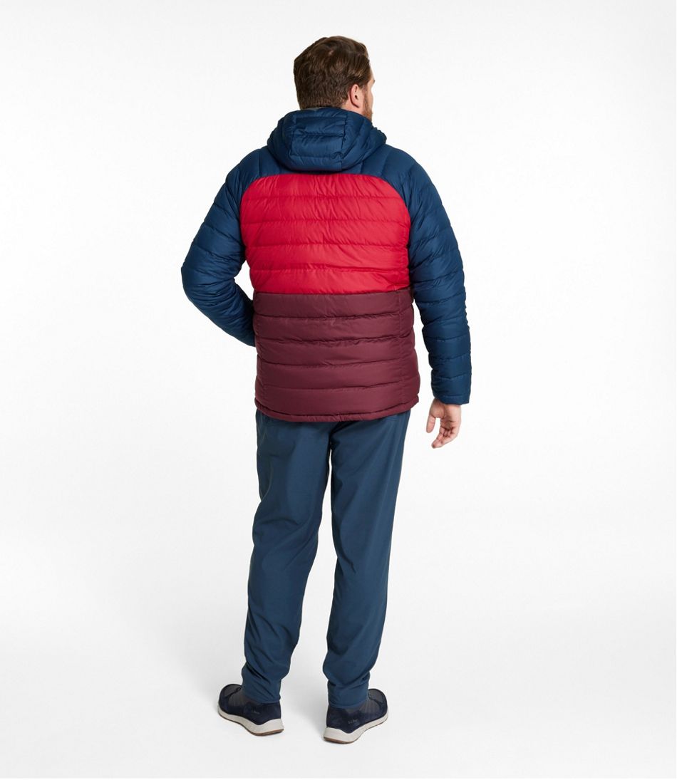 L.L.Bean Men's Bean's Down Hooded Jacket, Colorblock OUTERWEAR|SALE