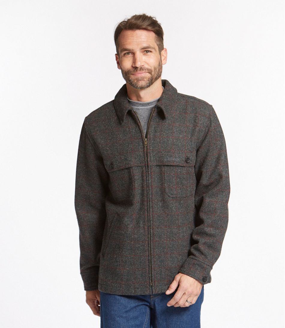 L.L.Bean Men's Maine Guide Zip-Front Jac-Shirt, Plaid OUTERWEAR|OUTDOOR EQUIPMENT|SALE