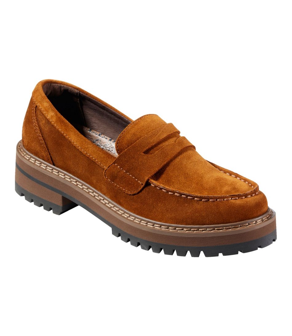 L.L.Bean Women's Camden Hills Penny Loafers, Suede FOOTWEAR|SALE