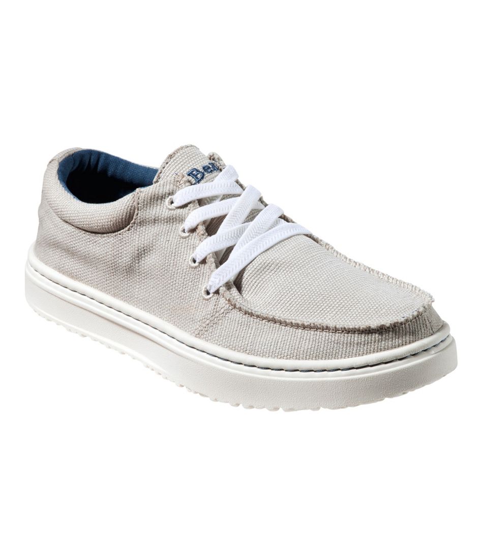 L.L.Bean Women's Higgins Beach 4-Eye Lace-Up Shoes, Canvas FOOTWEAR|SALE