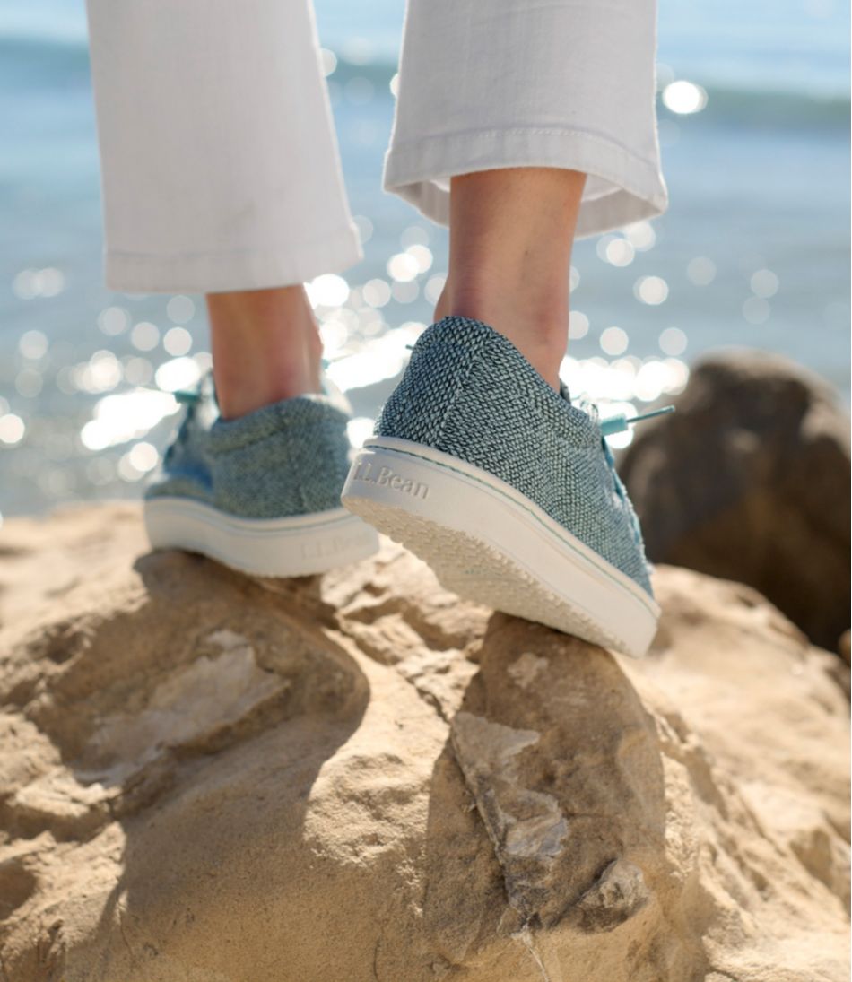 L.L.Bean Women's Higgins Beach 4-Eye Slip-Ons, Fabric FOOTWEAR|SALE