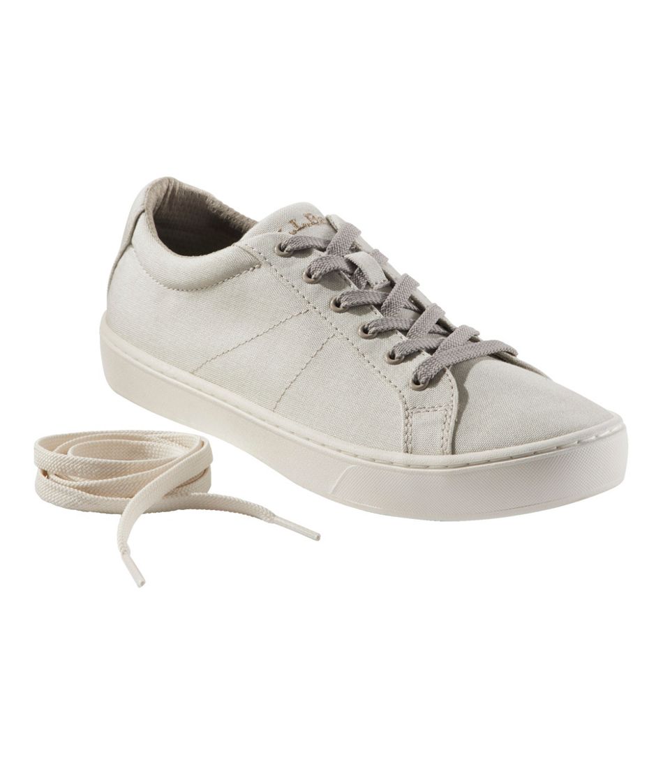 L.L.Bean Women's Eco Bay Canvas Sneakers, Lace-Up FOOTWEAR|SALE