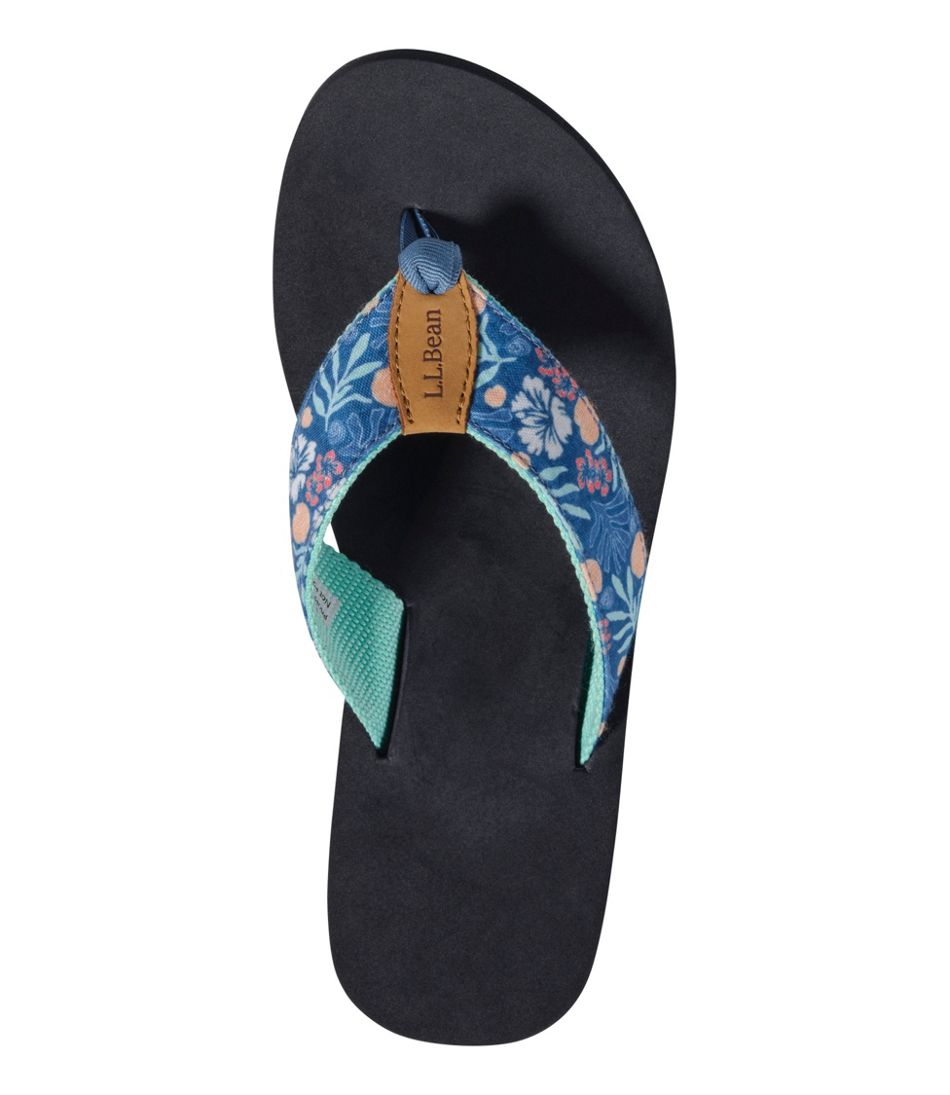 L.L.Bean Women's Maine Isle Flip-Flops, Woven Print FOOTWEAR