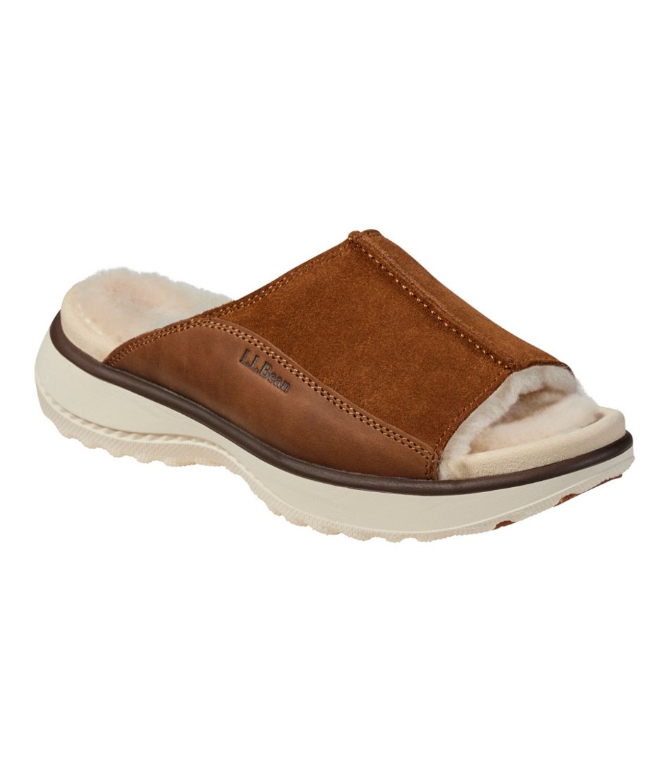 L.L.Bean Women's Freeport Slides, Shearling-Lined FOOTWEAR