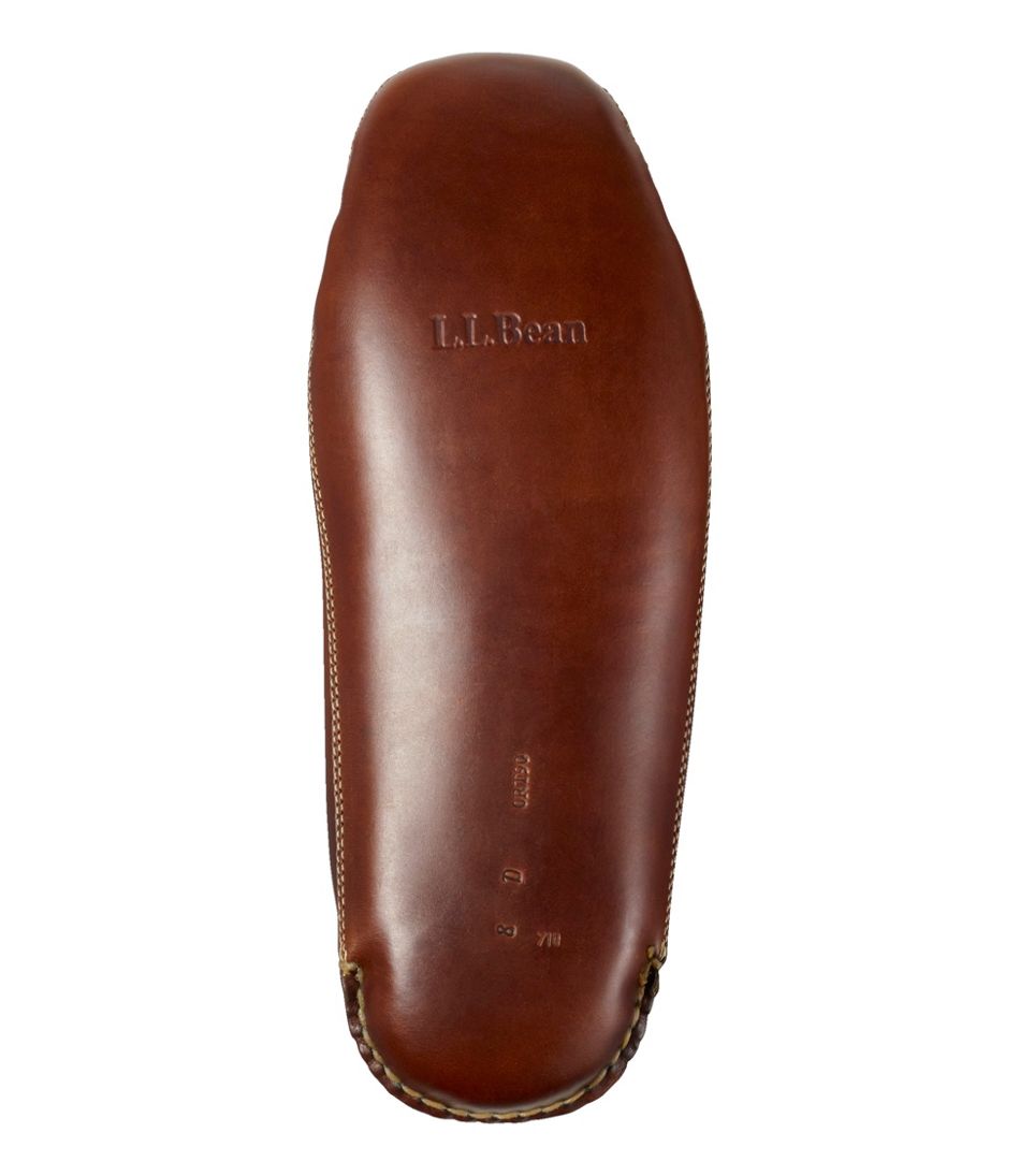 L.L.Bean Men's Leather Double-Sole Slippers, Shearling-Lined FOOTWEAR