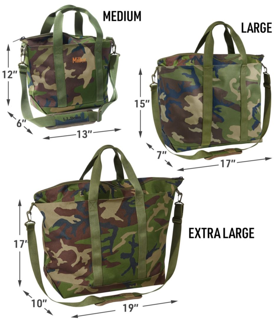 L.L.Bean Zip Hunter's Tote Bag With Strap, Camo OUTDOOR EQUIPMENT|BAG & TRAVEL
