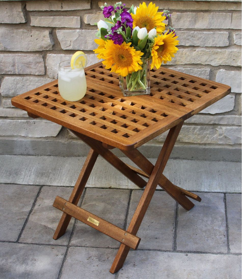 L.L.Bean Eucalyptus Folding Side Table HOME GOODS
