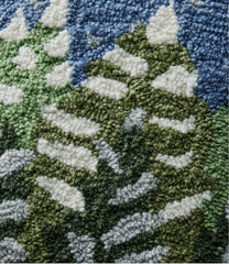 L.L.Bean Indoor/Outdoor Hooked Pillow, Frosted Trees HOME GOODS