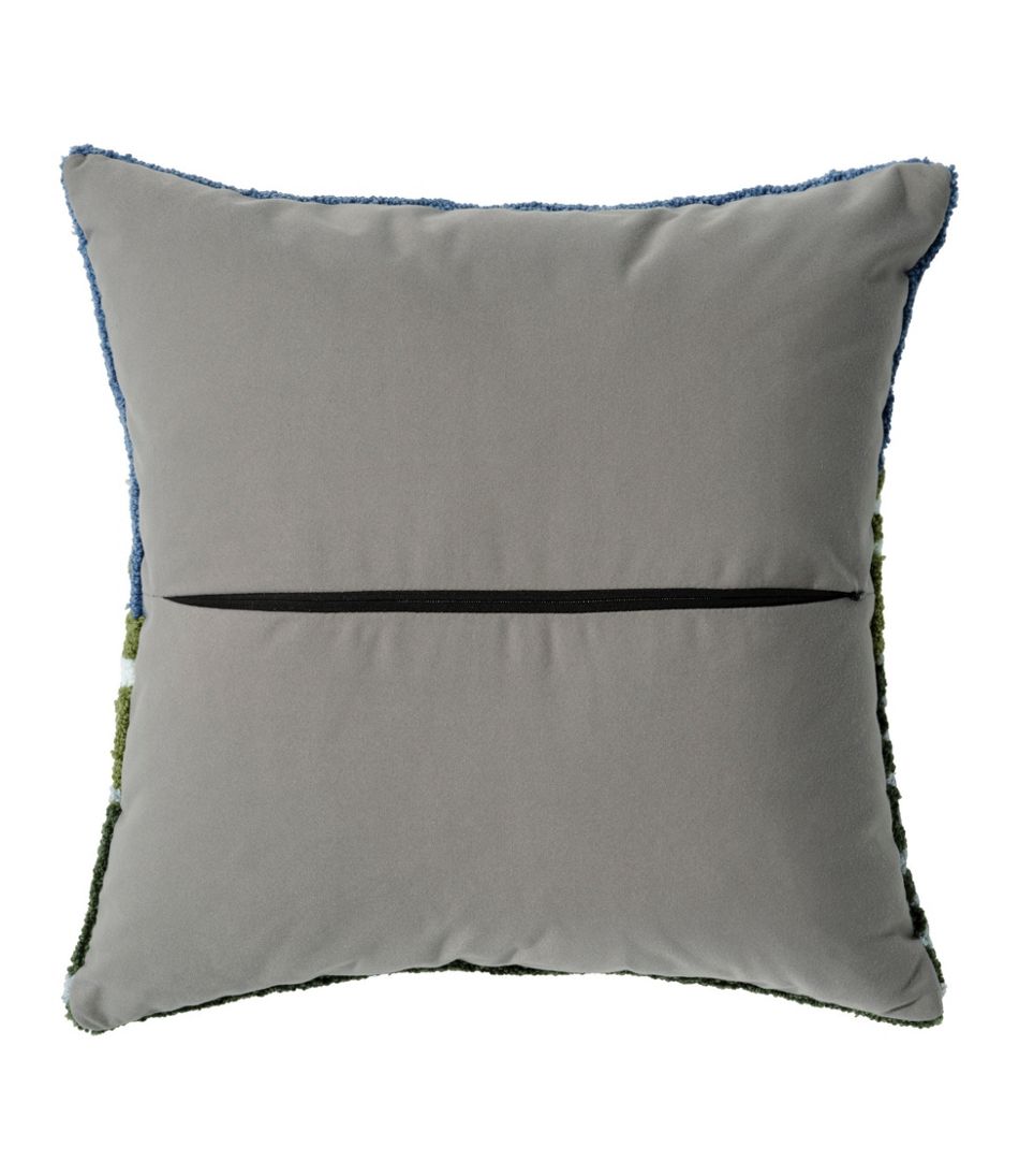 L.L.Bean Indoor/Outdoor Hooked Pillow, Frosted Trees HOME GOODS