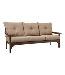 L.L.Bean All-Weather Patio Sofa with Textured Cushions, Mahogany HOME GOODS