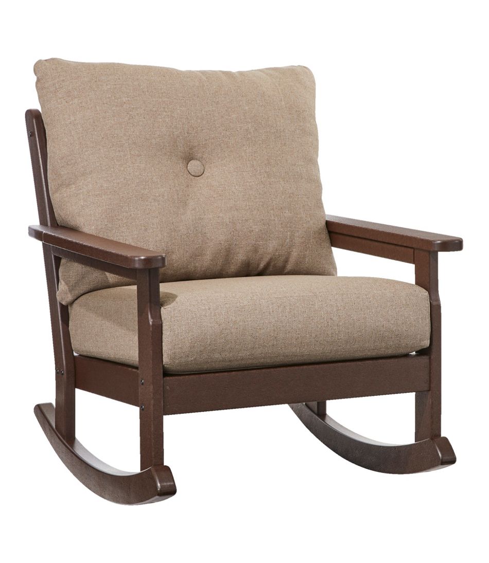 L.L.Bean All-Weather Patio Rocker with Textured Cushion, Mahogany HOME GOODS