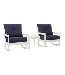 L.L.Bean All-Weather Patio Rocker Set with Side Table, White HOME GOODS