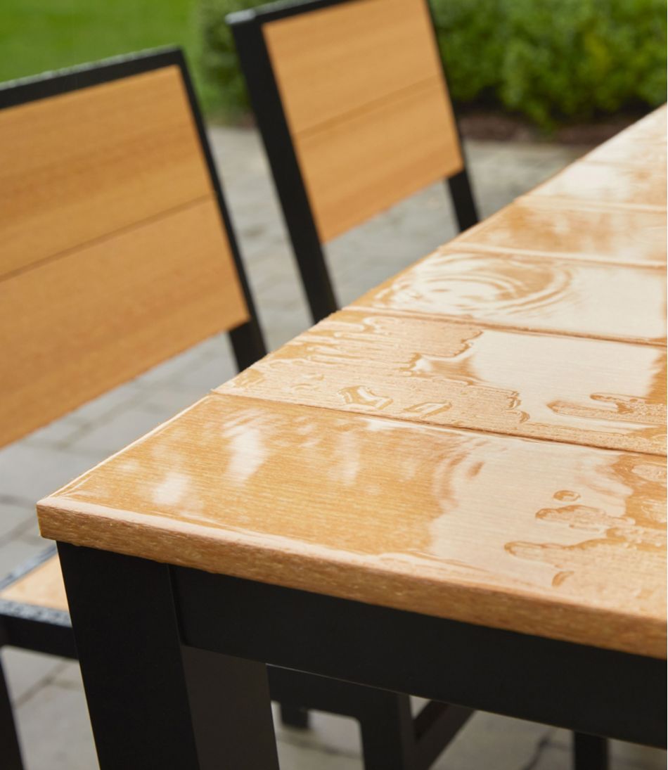 L.L.Bean Aluminum/Recycled Poly Lumber Farmhouse Dining Set, Black HOME GOODS
