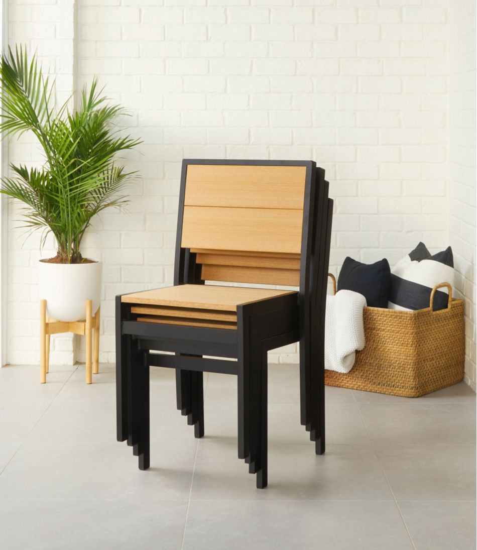 L.L.Bean Aluminum/Recycled Poly Lumber Farmhouse Dining Set, Black HOME GOODS