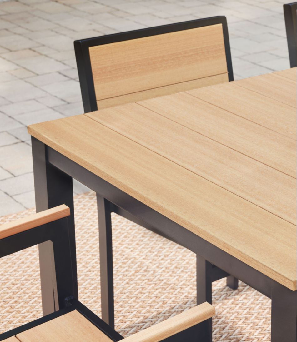 L.L.Bean Aluminum/Recycled Poly Lumber Farmhouse Dining Set, Black HOME GOODS