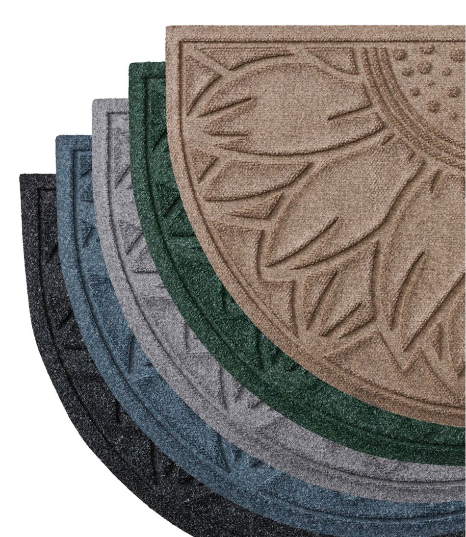 L.L.Bean Everyspace Recycled Waterhog Doormat, Half Round, Sunflower HOME GOODS