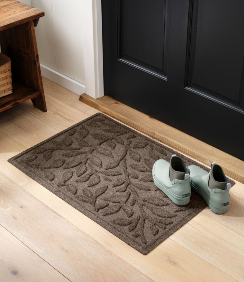 L.L.Bean Heavyweight Recycled Waterhog Doormat, Woodland Leaf HOME GOODS
